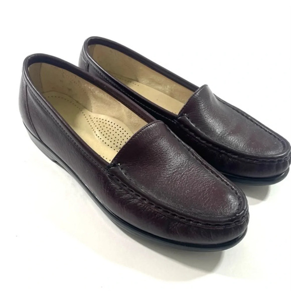 SAS Womens Simplify Leather Loafers Antique Wine - Picture 1 of 8